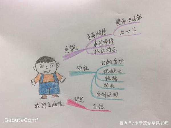 思维导图学作文:《我的自画像》,三招让你一学就会